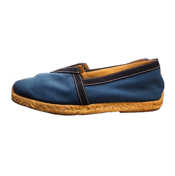 CHRISTIAN LOUBOUTIN | Men’s Blue Canvas Espadrille Loafers – EU 42 / US 9